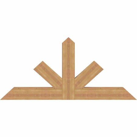 Ekena Millwork Saratoga Timber Gable Bracket, Western Red Cedar, 60"W x 27"H x 3 1/2"D x 5 1/2"F, 11/12 Pitch GBW060X27X0406SAR00SWR